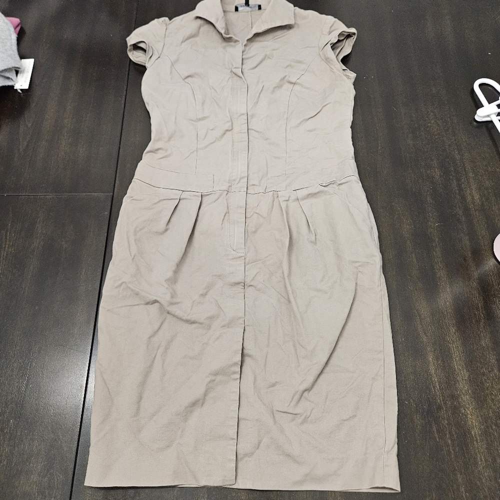 Lafayette 148 New York Beige Midi Dress Size 4